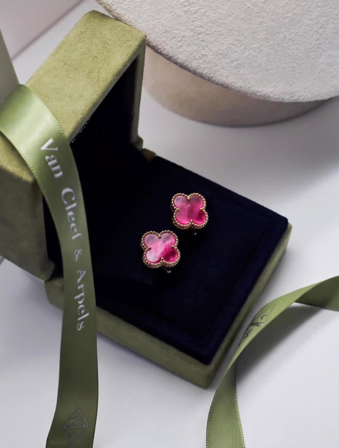 Van Cleef & Arpels Alhambra Pink Gold Earrings